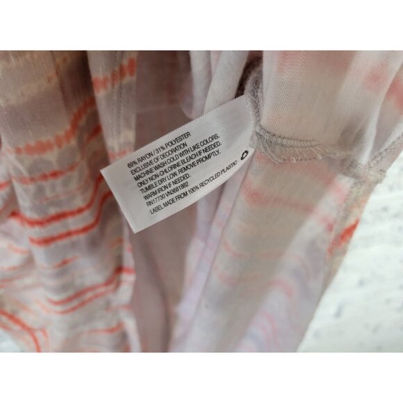 Ava Viv Women Top 3X Plus Tee Tunic Keyhole Back Orange Watercolor WAT85E - Picture 7 of 8